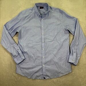UNTUCKit Hillside Select Blue Wrinkle Free Button Down Shirt Mens XXL Tall Slim